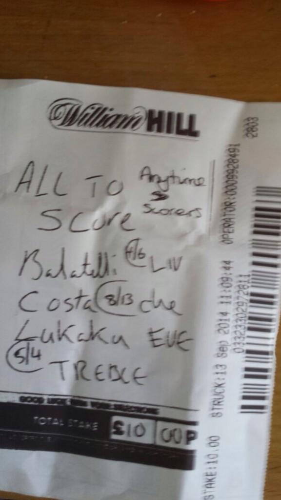 BigBobsBankers's tweet photo. Our bets http://t.co/UAr9kOdvcY