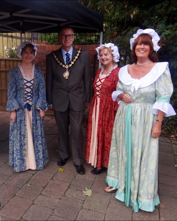 Droitwich Spa Mayor Bob Brookes with Monica Sharp Jane McCann Steph Vale SaltPlay #saltfest #droitwichfest