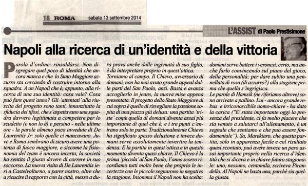 PPrestisimone's tweet photo. Col Chievo domani per il Napoli partita-chiave per capire la sua identità quest'anno e meno facile del previsto http://t.co/fkyMjAgRUH