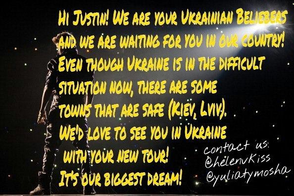 LeraMiledi's tweet photo. @justinbieber please make our dream come true #JustinBieberComeToUkraine http://t.co/1sRGsJ5aoI