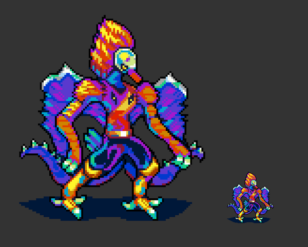 neobrsk's tweet photo. #happip #study @Pixel_Dailies mutant bird(?), using very saturated colors, ref: http://t.co/6pXrcn2vyj http://t.co/8JtaPa81uJ