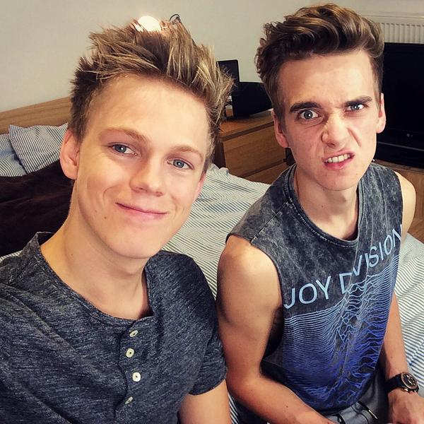 Spending our Saturday night filming some new videos for you guys! :D @joe_sugg