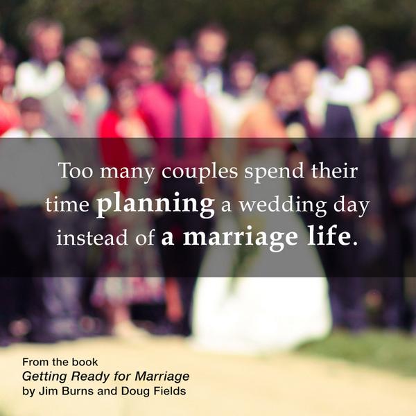 DougFields's tweet photo. "Too many couples spend their time planning a wedding day instead of a marriage life." @drjimburns @DougFields http://t.co/3Yk4kbDCe4”