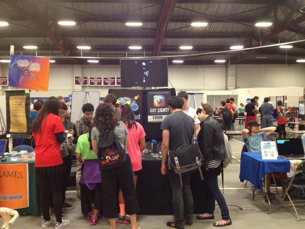 SolarSprint's tweet photo. Lots of love for @SolarSprint and @GotLightGame at the #BostonFIG digital games showcase! @BostonFIG http://t.co/zc5416dX2m
