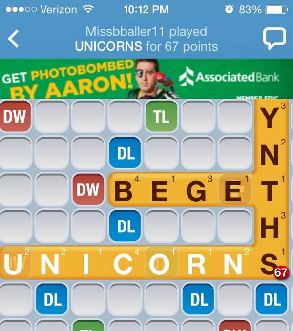 rilesshaw's tweet image. 🎶Unicorns I love them, unicorns I love them.🎶 😊#wordswithfriends #67points