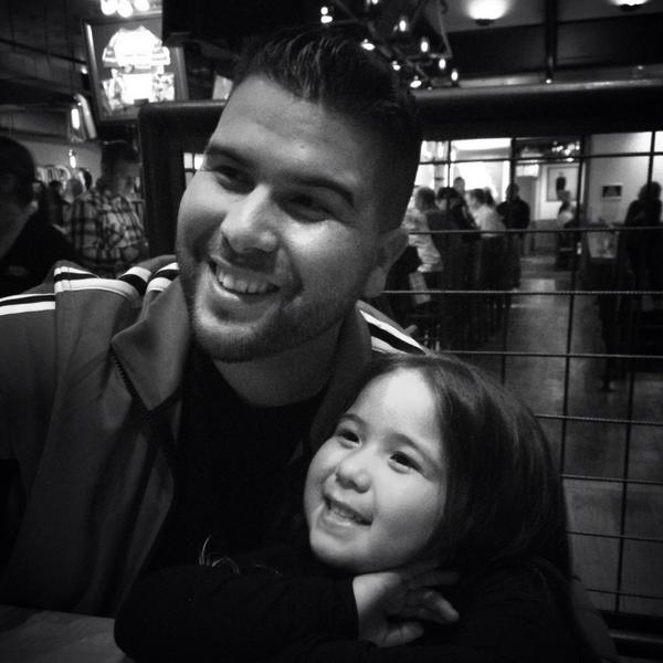 carlosgil83's tweet photo. “@PaolaCGil: #Datenight with my two loves! #princessanddaddy @CarlosGil83 http://t.co/jpDCVmylL6” What a great candid photo :)