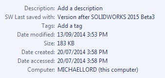 ml13ml's tweet photo. What do you call the "Version after Beta" apparently just that! #solidworks #solidworks2015 http://t.co/lZafFeWvjq