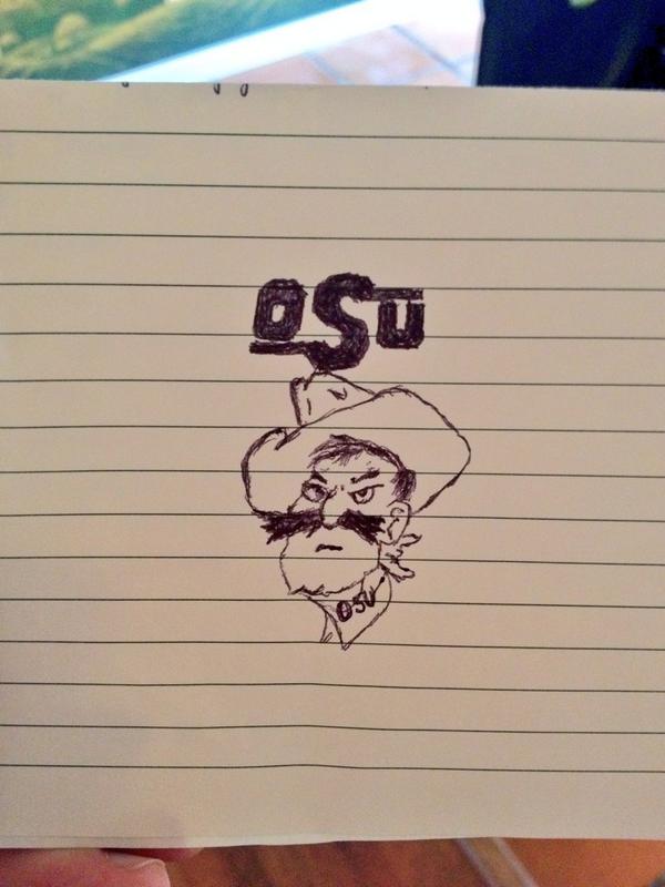 jk_fritz's tweet photo. You can tell where my priorities were during our business meeting this morning. #GoPokes http://t.co/XASt79za3S