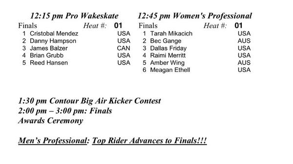 Riding orders: <a href="/rockstarenergy/">Rockstar Energy Drink</a> Worlds by <a href="/Supra_Boats/">Supra Boats</a> pro wakeskate &amp; pro women