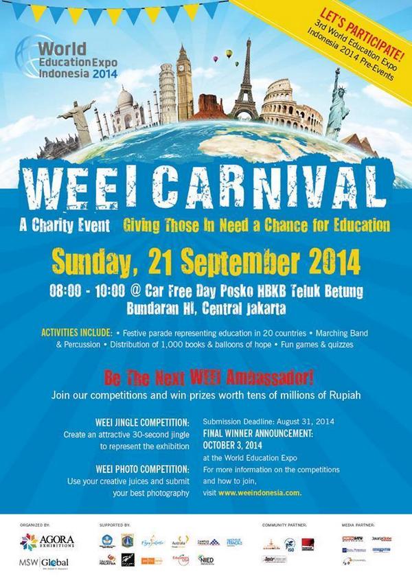 RELAWANMUDAJKT's tweet photo. Detail #WEEICarnival Minggu 21 Sept @ Bund HI, ada di @WEEIndonesia -> http://t.co/Oj4T940maz