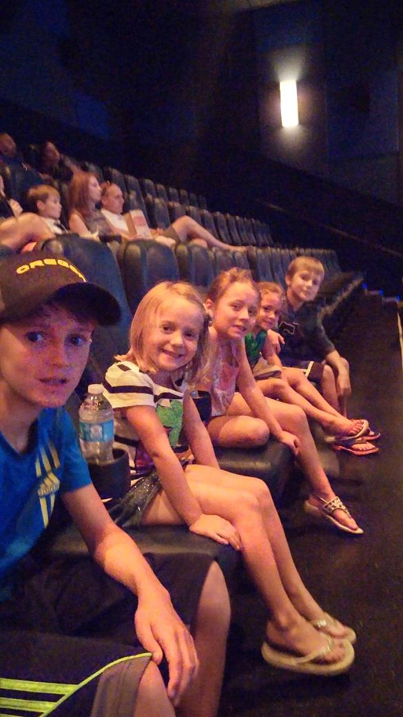 Watched Dolphin Tale 2 and dinner at Big Al's. Now 31 with Grandma and Papa at home.