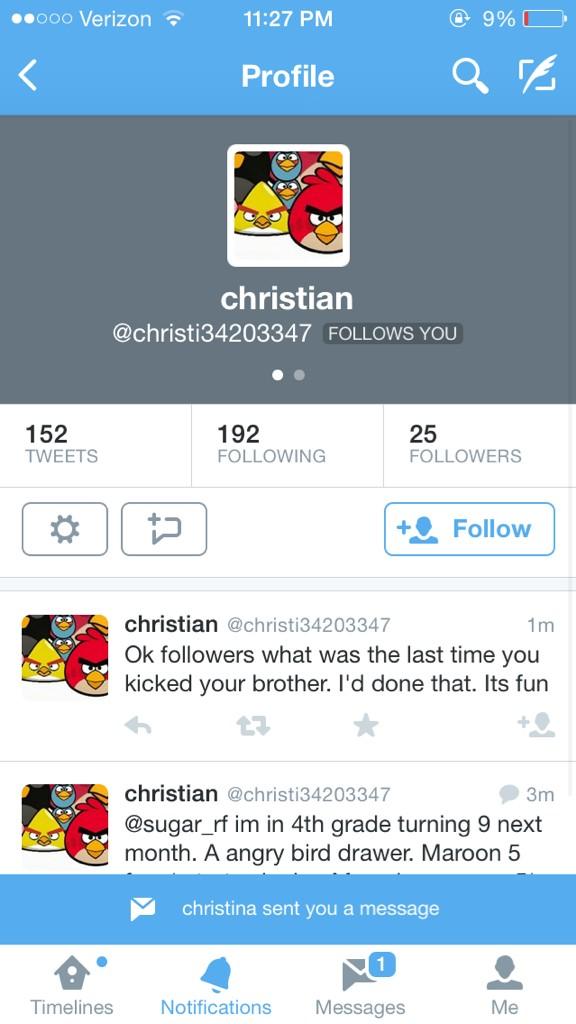 sabsass's tweet photo. thank u christina for the follow http://t.co/Gv4BHiUgRz