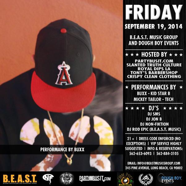 BEASTmusicgroup's tweet photo. Check out @Buxx84 This Friday at Cuban Petes in Long Beach #beastmusicgroup http://t.co/YBUNZ8R2yS