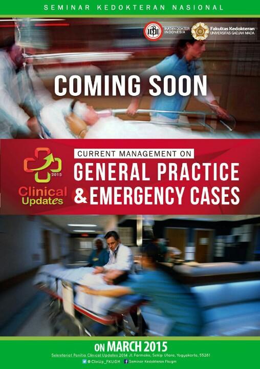 ClinUp_FKUGM's tweet photo. Persiapkan diri kalian! Coming soon #clinicalupdate2015 General Practice &amp; Emergency Cases , pastinya seru bgt! http://t.co/yLizeABxcD