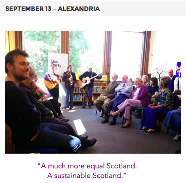 busparty2014's tweet photo. Day 13: Alexandria, with @DavieGreig and the Lazy Boys of Banknock in the beautiful Alexandria Library http://t.co/AnBl7yEdgC