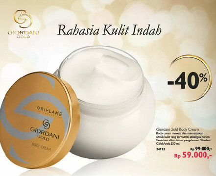 OriflameSolo's tweet photo. Giordani Gold Body Cream, Diskon 40% dari Rp99.000 jd Rp 59.000 saja. mau kulitmu lebih lembut dan wangi? http://t.co/hqedDSkw1Z