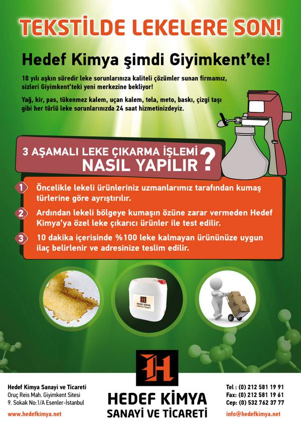 Tekstilde lekelere son!

Hedef Kimya, şimdi Giyimkent'te!