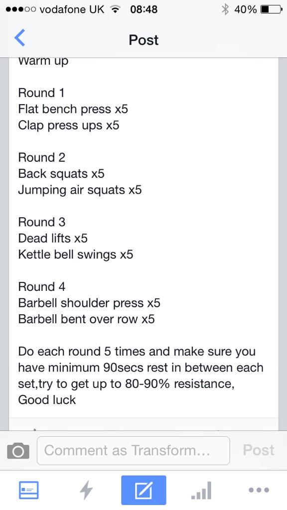 transformft's tweet image. Right guys great strength workout for you to do! These sessions will help you lift more and for longer! #feedback