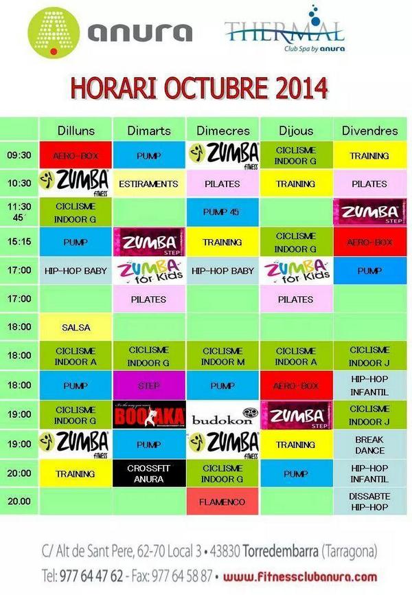 AnuraClub's tweet photo. Nou horari a partir de Octubre.
Booyaka, zumba step, anuraCrossfit!  Aquesta temporada anem amb tot http://t.co/USJJNyhr6u