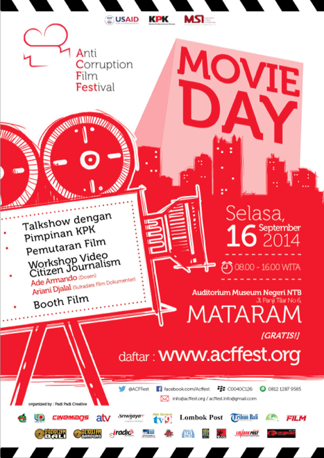 <a href="/ONOFFLombok/">ON|OFF Lombok</a> | #MovieDayMTRM | Selasa,16 sept 2014 | Gedung Museum | FREE! | Info pendaftaran: acffest.org