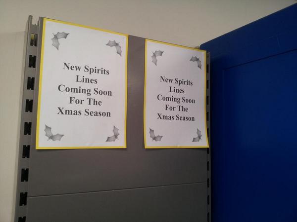 Watch this space. New spirits lines coming soon for the xmas period! <a href="/mazieblake12345/">Richard Wilkinson</a> <a href="/AltonMatters/">Tesco Belper</a>