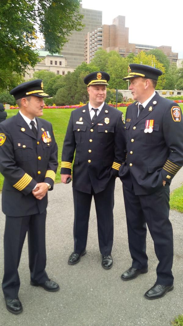 Mustering for the March #CFFF #FireRescueCanada <a href="/PleyTim/">Tim Pley</a> @FraserLakeFire @AJGeorgefire