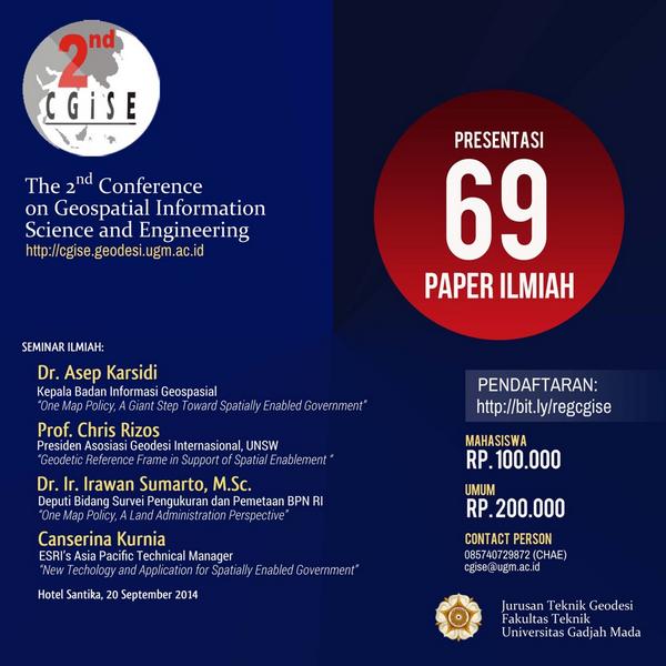 Di balik kerennya Google Earth ada ahli2 Geospasial. Mau ketemu professional seperti itu? Hadiri <a href="/CGISEUGM/">CGISE II UGM</a>