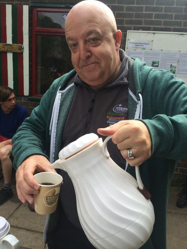 Our County Chairman (Designate) @stevemacfarlane serving tea and coffee at <a href="/MerseyMoot/">Mersey Moot</a>! Join us for the next hour.