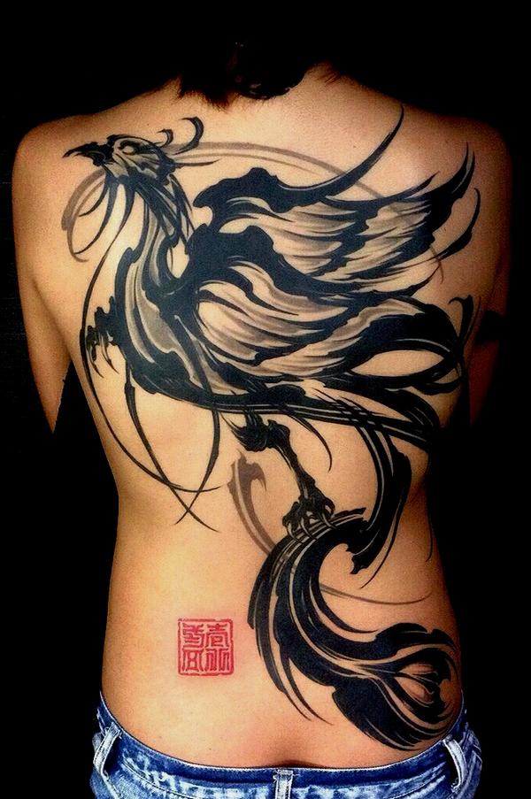 Tattoo 15 背中一面水墨画刺青鳳凰 刺青tattoo Http T Co Lbqiynxbme