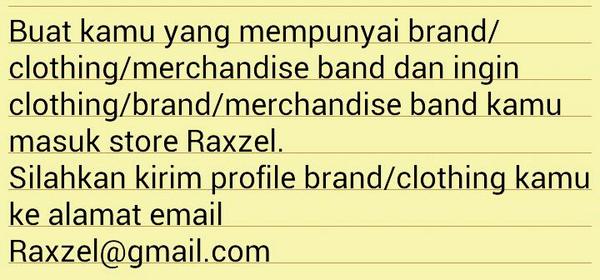 Buat kamu yang punya clothing/brand/merchandise band.. silahkan baca info ini. Jangan lupa RT ;)