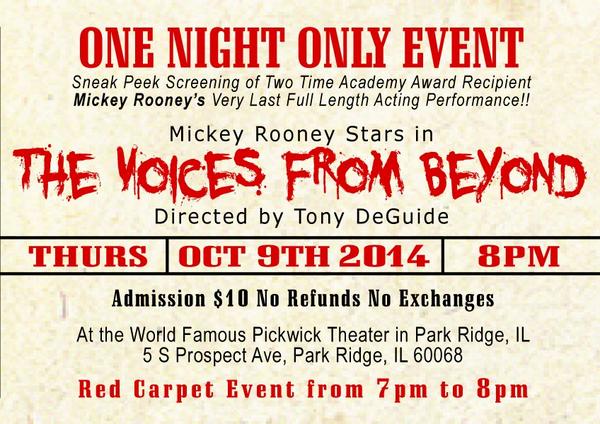TonyDeGuide's tweet photo. Mickey Rooney's last full length feature-directed by Tony DeGuide 
#MickeyRooney #stars #windycityfilms #movie http://t.co/9QHO7RTRmp