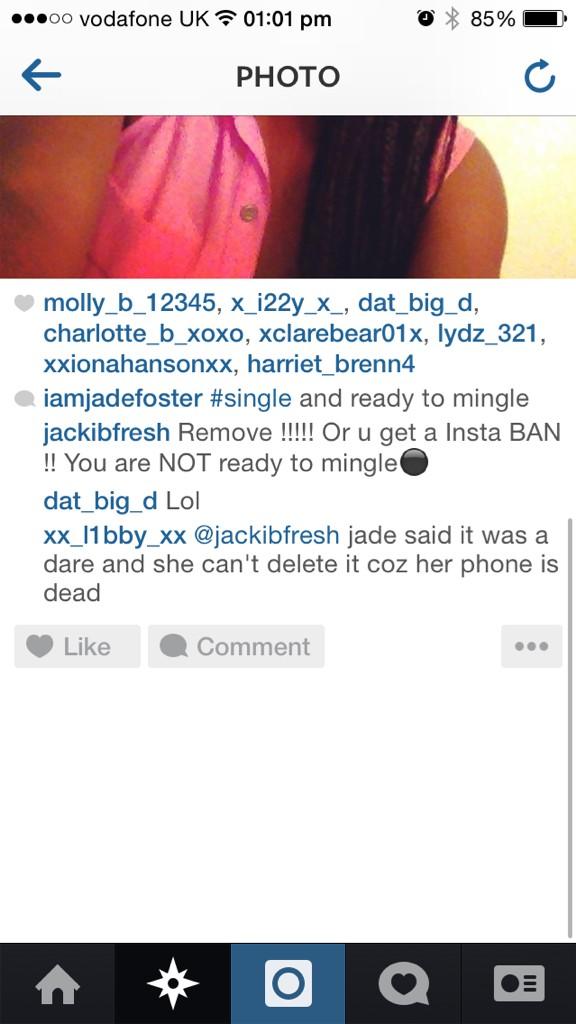 OliBFresh's tweet photo. @JackiBFresh telling Jade off via #instragram 11 going on 21! http://t.co/0rIKwjXBgB