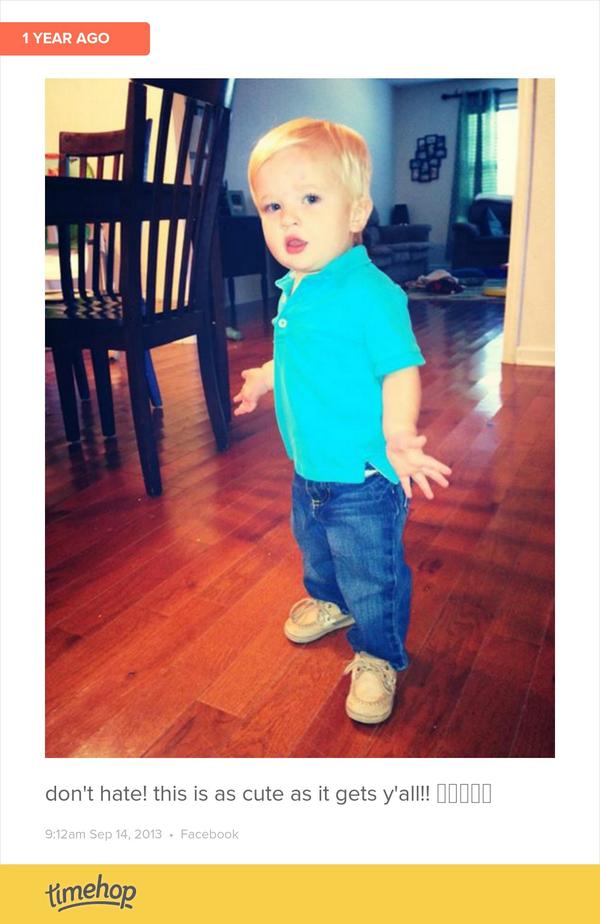 bkelsbyrd's tweet photo. one year ago! my baby boy knows what's up! #cutiepatootie 💙 http://t.co/AP7oEWNX5T http://t.co/5Za7mU6E9p