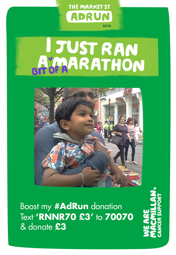 adrun14's tweet photo. Another little champ doing his bit for @MacmillanMANC yesterday #citylivechallenge #adrun http://t.co/Esb97a3TSJ