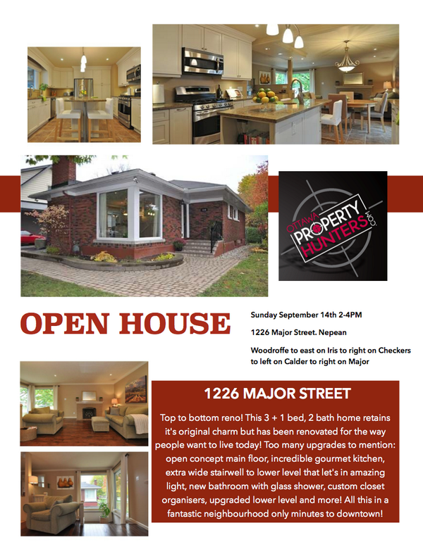 3OttawaRealtors's tweet photo. OPEN HOUSE Today Sept 14. 2-4 PM. 1226 Major St. #ottawa#realestate#homeforsale#Houseshopping http://t.co/SPCc6wFqTd