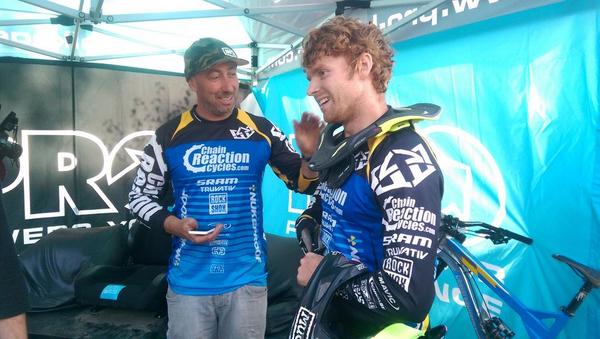 pinkbike's tweet photo. @joesmithdh takes the win at today's final race of @ShimanoMTB @britishdownhill series 2014 @CRCNukeProof http://t.co/4WgEWOLKu5
