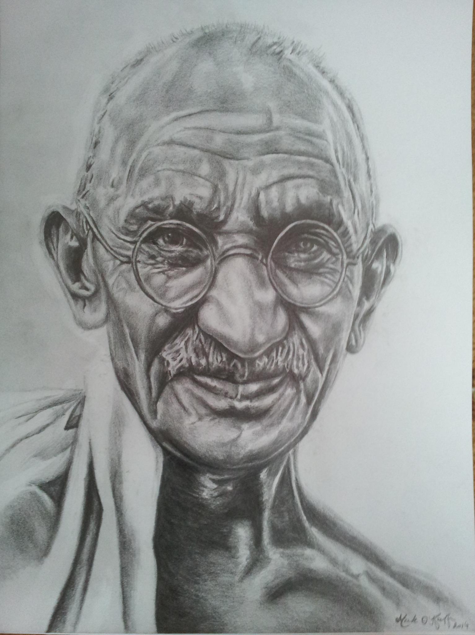 Gandhiji Miniature Pencil Sketch – Meghnaunni.com