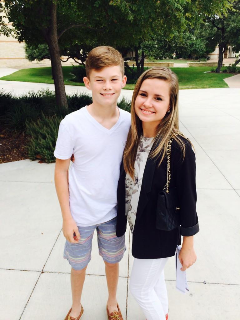 “Why is my 12 year old brother taller than me?! #siblinglove” .
