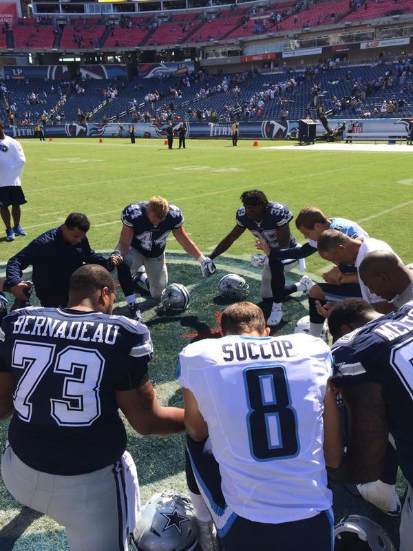 Dallas Cowboys on Twitter: "Players kneel and join hands &hellip;