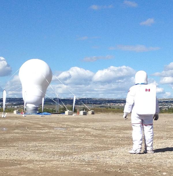 Beakerhead's tweet photo. No, it's not Mars... It's the Catharsis Catapult Competition battle field at @WinSportCanada #beakerhead2014 http://t.co/9TyUfzAC8p