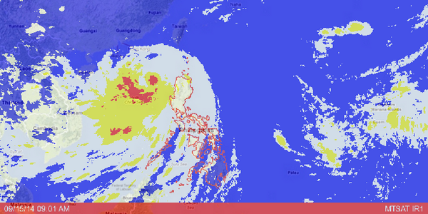 Weather satellite feed as of Sep 15, 2014 10:00 AM.