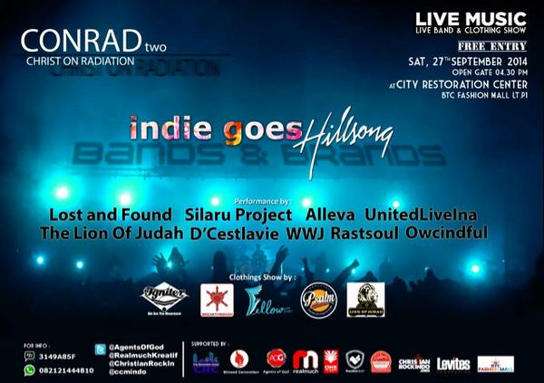 MusikKristen's tweet photo. RT @realmuchkreatif: #CONRAD: Indie goes Hillsong. Bands &amp; Clothing, be there guys, pasti seru, ada hadiahnya juga http://t.co/SR1ayumcjk