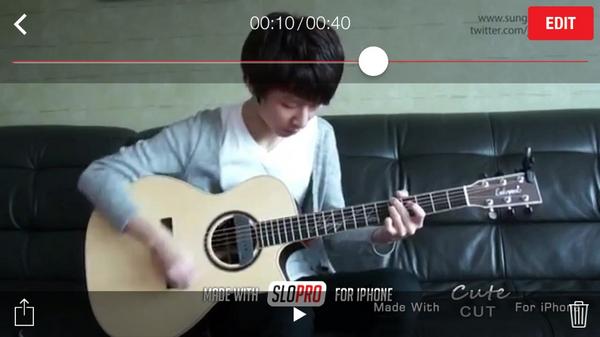 cheyenne0228's tweet image. How to learn sunghajung guitar skill😏 #slowmo #apps #easyandfun #facts #hi