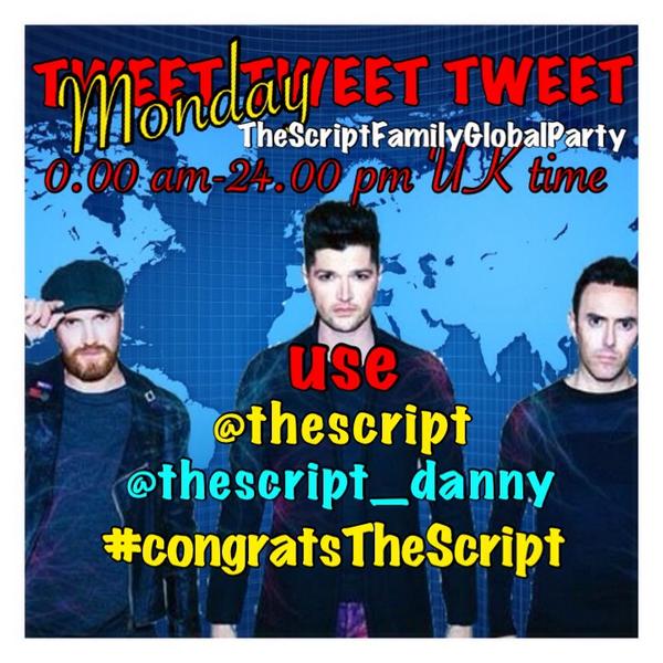princess7bunny's tweet photo. Today is THE DAY! #NoSoundWithoutSilence is out! Party time! Keep tweeting😉 #TheScriptFamilyGlobalParty 🎉🎉🎉 http://t.co/Vmm5TCKQkx