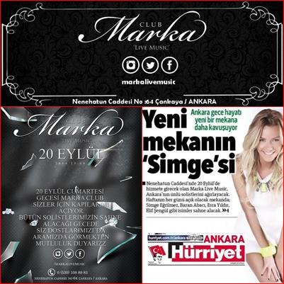 Haftanın 7 Günü Eğlence !
20 EYLÜL CUMARTESİ GÜNÜ MARKA LİVE MUSIC ACILIYOR !!!