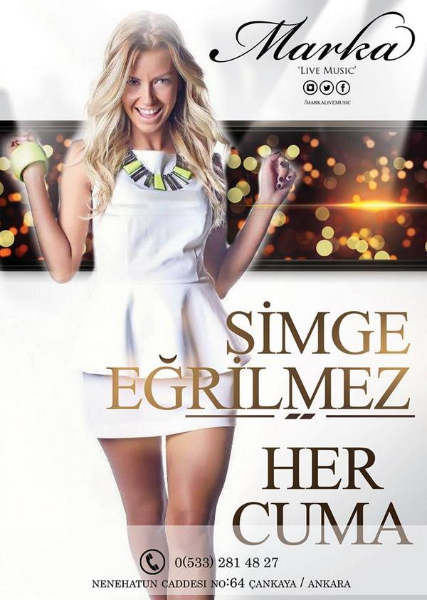 Haftanın 7 Günü Eğlence !
Her Cuma SİMGE EĞRİLMEZ Marka Sahnesinde Sizlerle !
