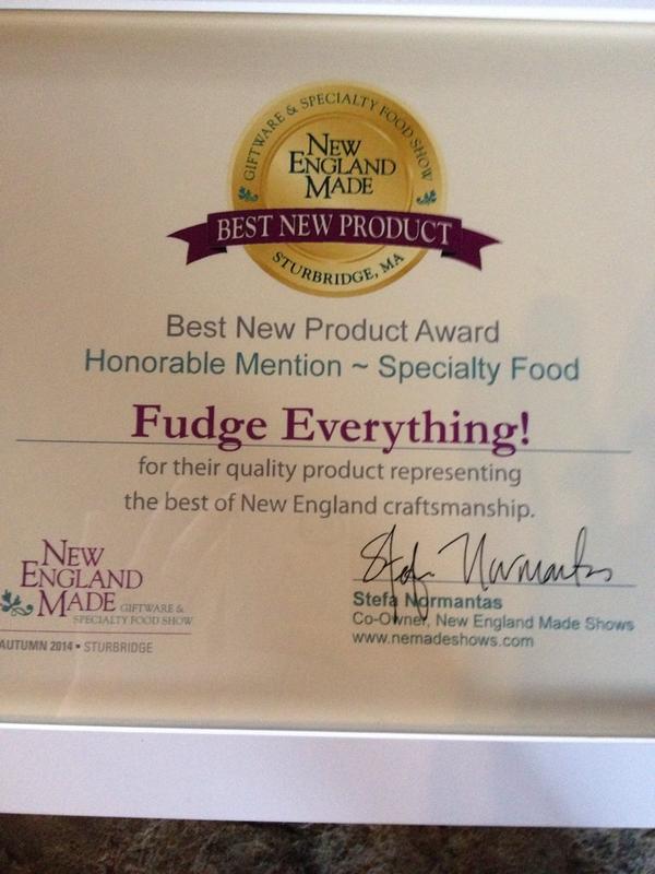 FudgeEvery's tweet photo. Day 2 @NEmadeshows  Honored on day 1 as one of best new products! #newengland #fudgeeverything http://t.co/muuqHD71pf