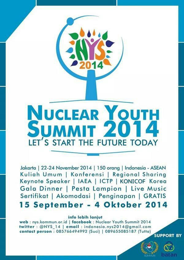 Pembicara buat kuliah umum di NYS 2014 ada dari IAEA, ICTP, dan KONICOF Korea. Keren banget kan? Ayo daftar NYS 2014!