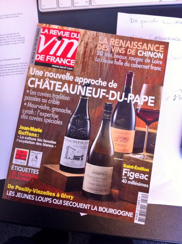 En kiosque demain <a href="/LaRVF_mag/">La Revue du vin de France</a> Oct14
 #Chato9 #Chinon #Figeac #Guffens #JeuneBourgogne