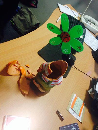 JoBCBRadio's tweet image. It would appear we have a #gnome hater in the studios! #RIPGerald  @Joemmett